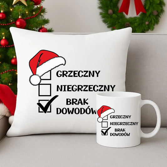 Brak dowodów | Świąteczny zestaw poduszka i kubek BN99 - StoryCups.pl