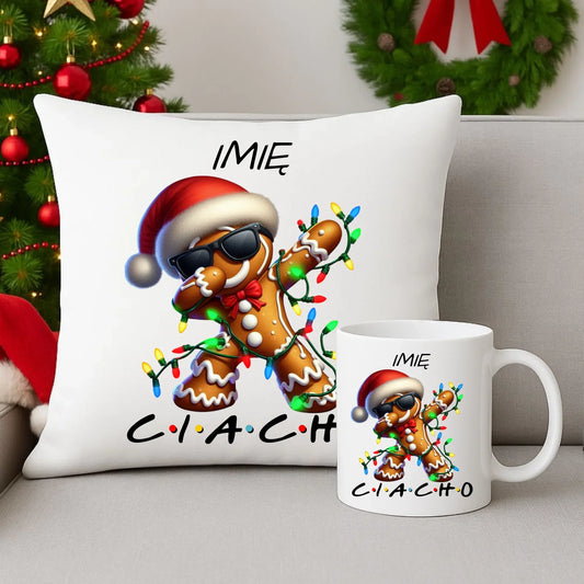 Ciacho | Personalizowany zestaw świąteczny poduszka i kubek BN94 - StoryCups.pl
