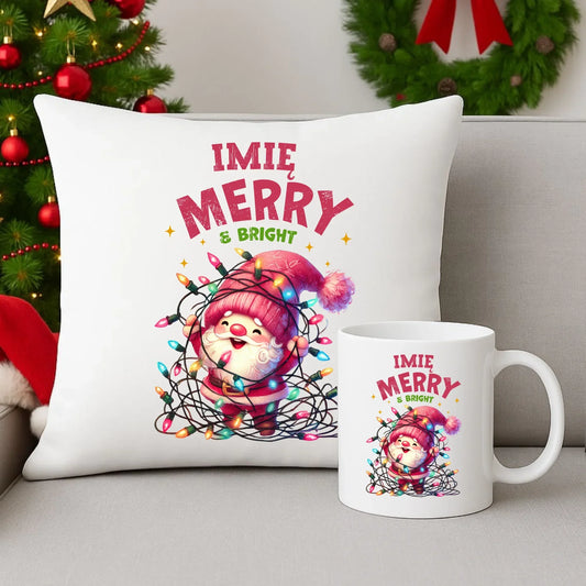 Radosnych Świąt | Personalizowany świąteczny zestaw poduszka i kubek BN58 - StoryCups.pl