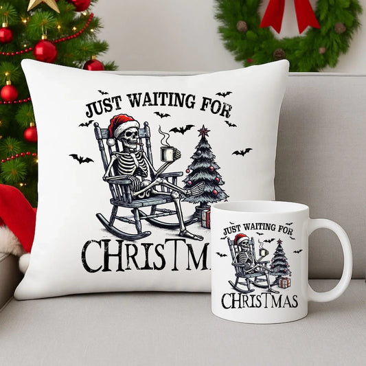 Czekam tylko na święta | Świąteczny zestaw poduszka i kubek BN56 - StoryCups.pl