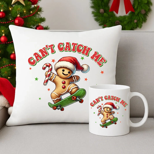 Can't catch me | Świąteczny zestaw poduszka i kubek BN45 - StoryCups.pl