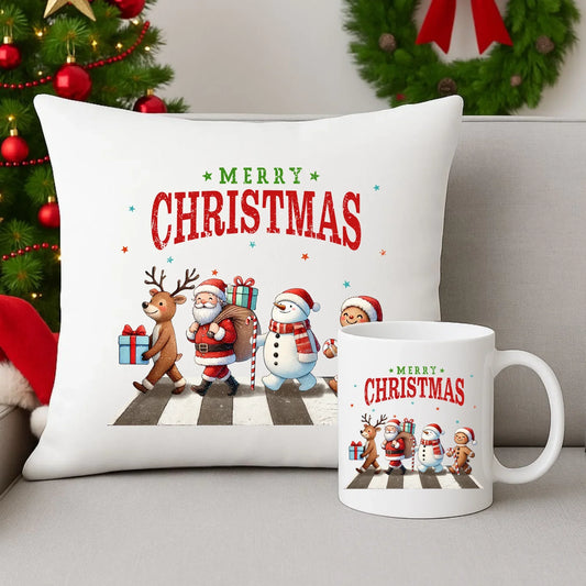 Merry Christmas | Świąteczny zestaw poduszka i kubek BN06 - StoryCups.pl