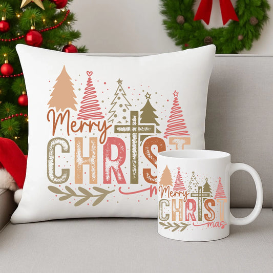 Zestaw poduszka i kubek świąteczny - Merry Christmas BN01
