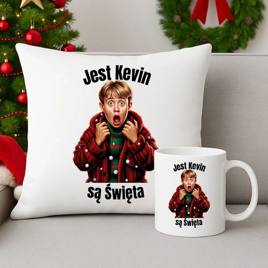 Jest Kevin, są święta | Świąteczny zestaw poduszka i kubek BN27 - StoryCups.pl