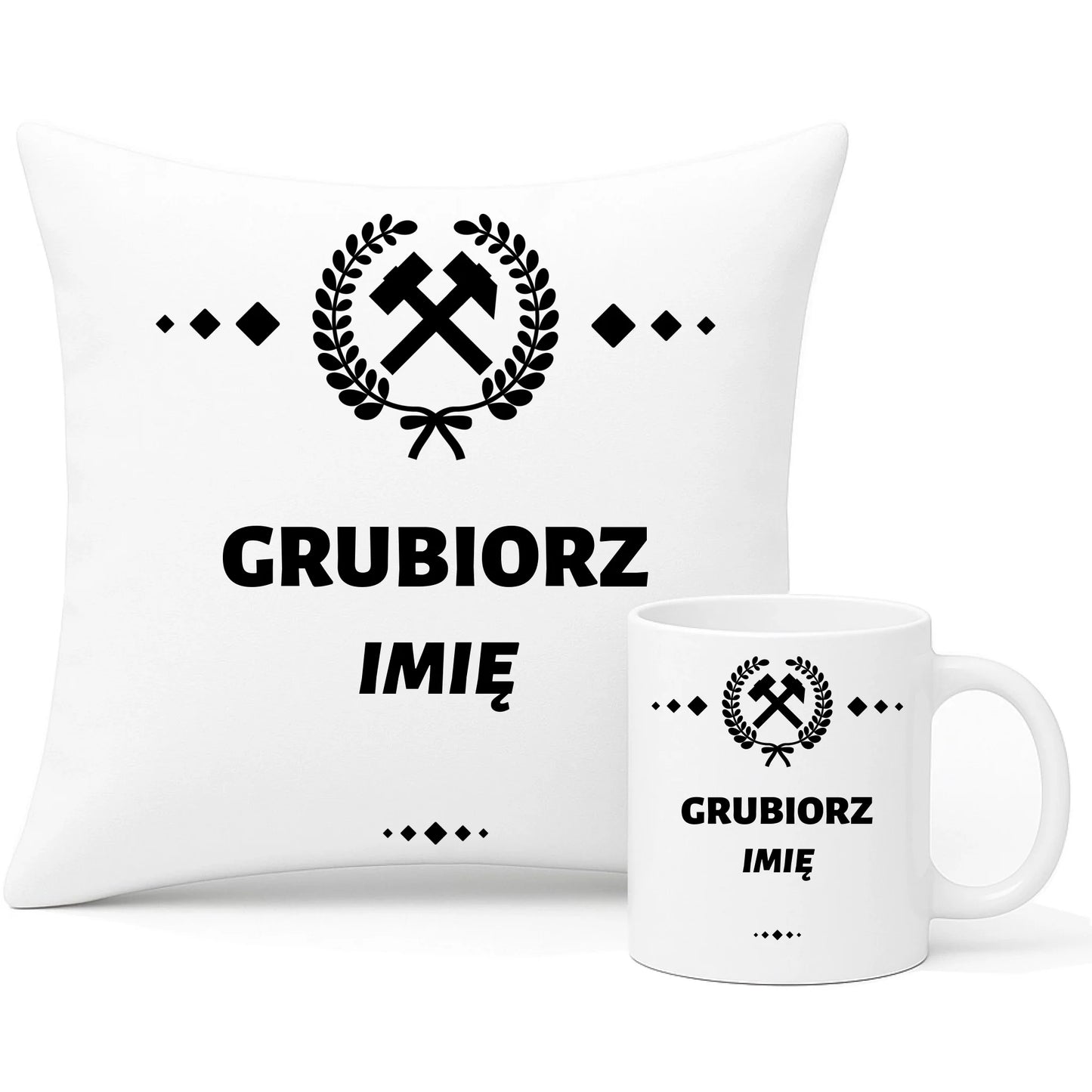 Zestaw na prezent poduszka i kubek z nadrukiem