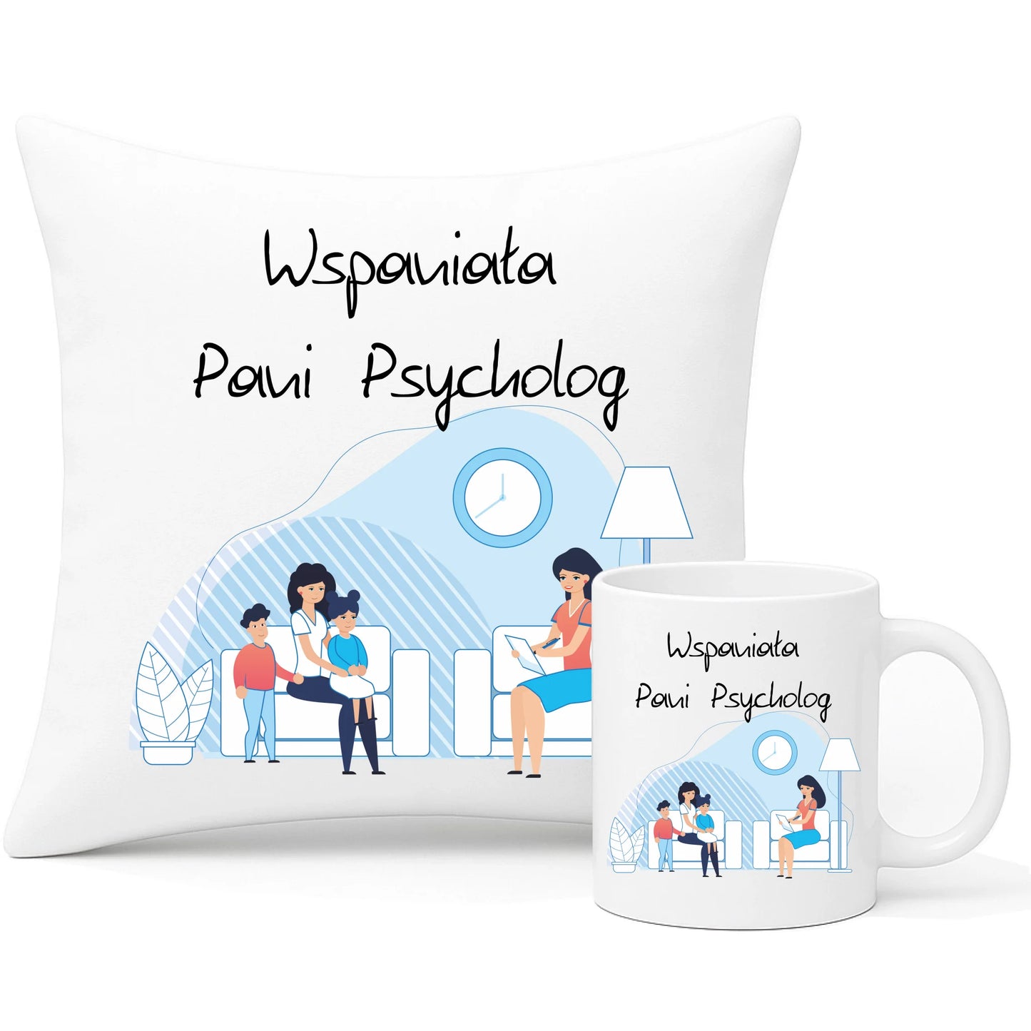 Zestaw prezentowy dla nauczyciela poduszka i kubek