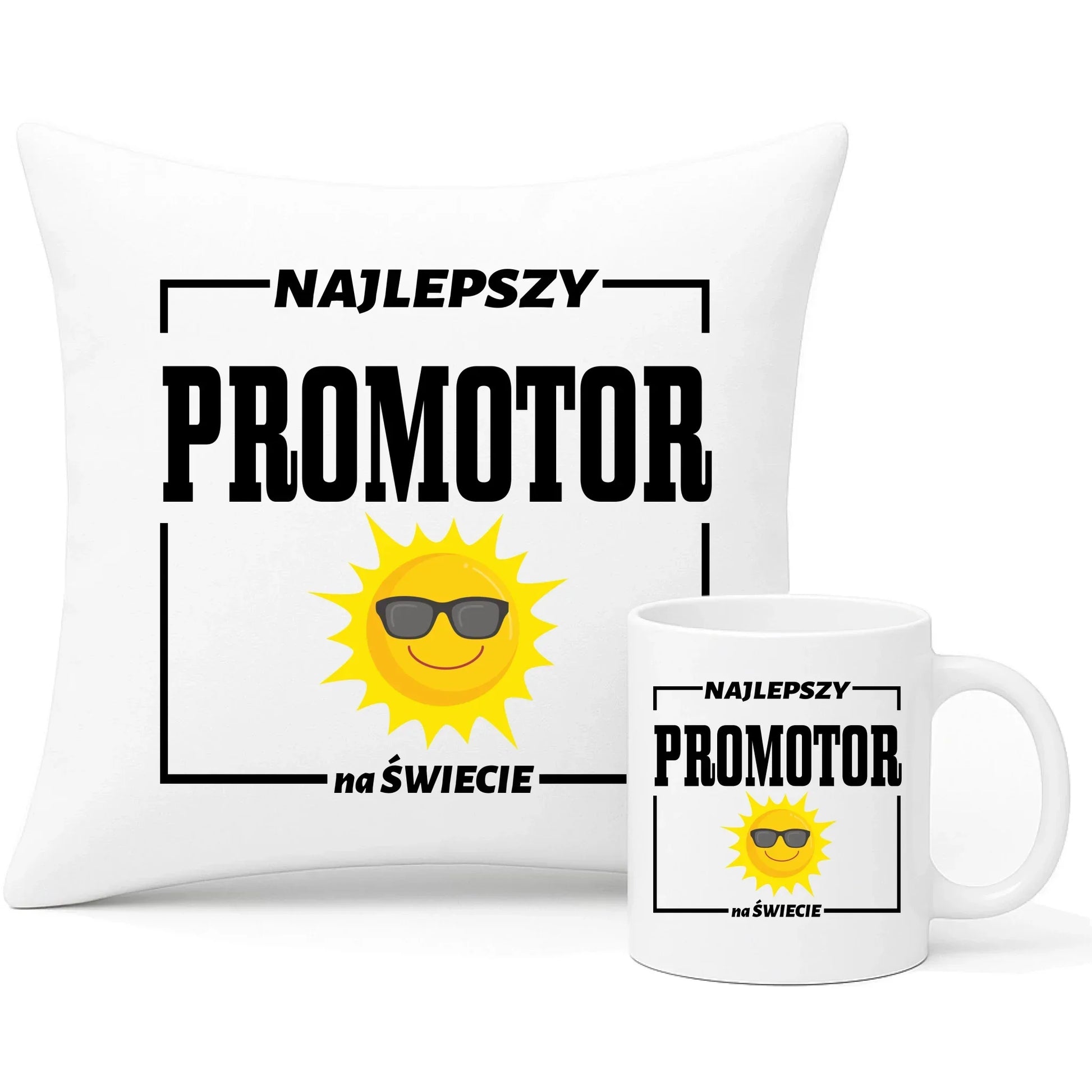 Najlepszy promotor na świecie | Zestaw poduszka i kubek N68 - StoryCups.pl