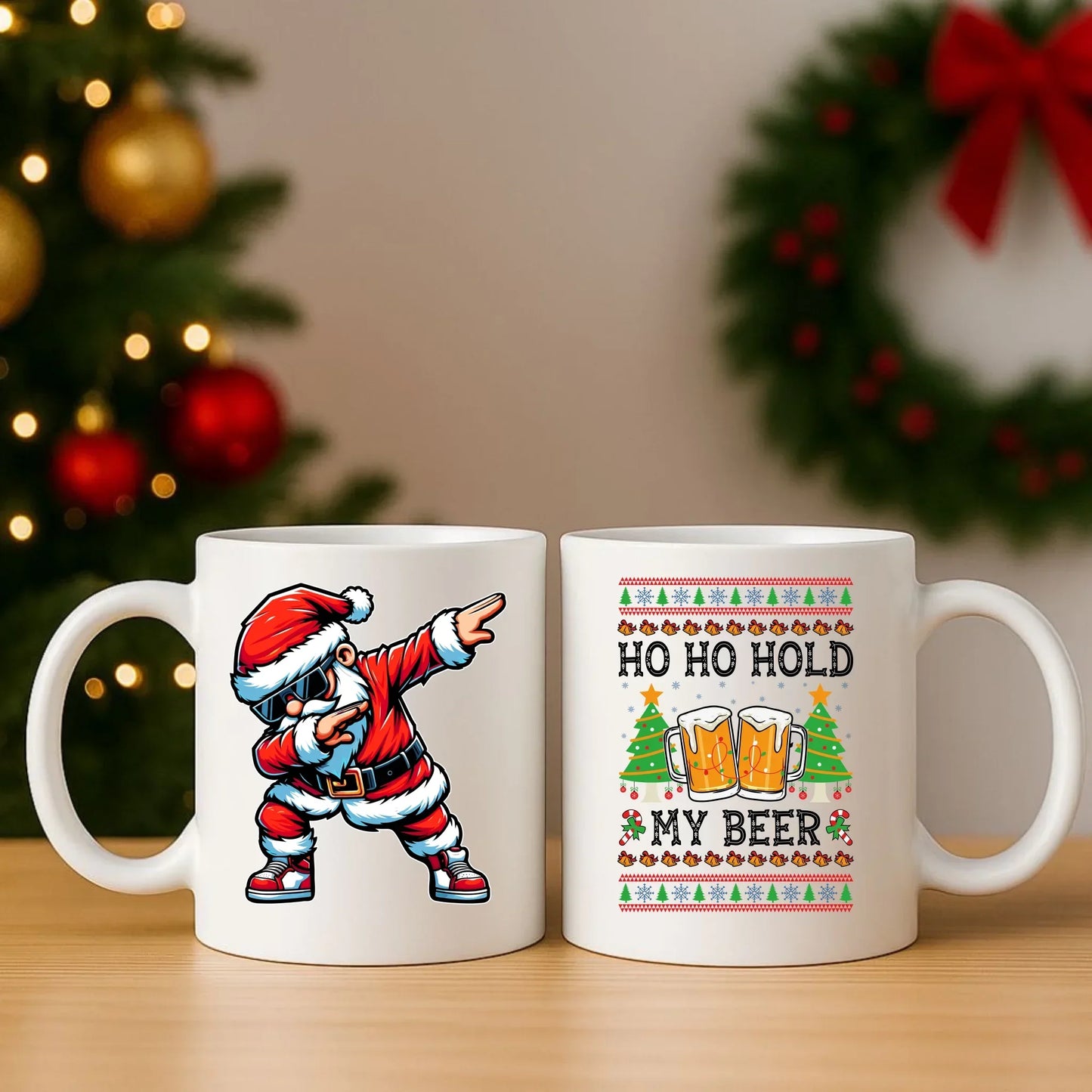 Hold my beer | Świąteczny zestaw poduszka i kubek BN131 - StoryCups.pl