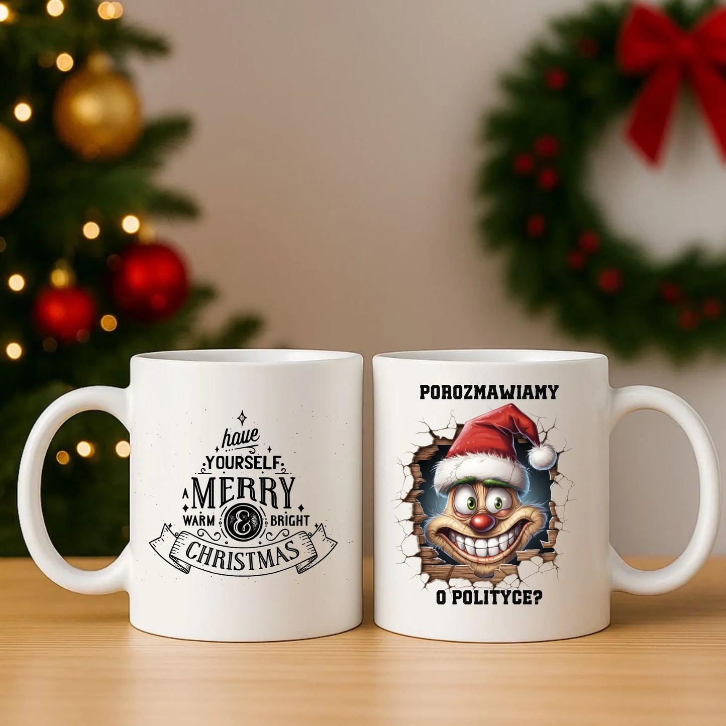 Porozmawiamy o polityce? | Świąteczny zestaw poduszka i kubek BN102 - StoryCups.pl