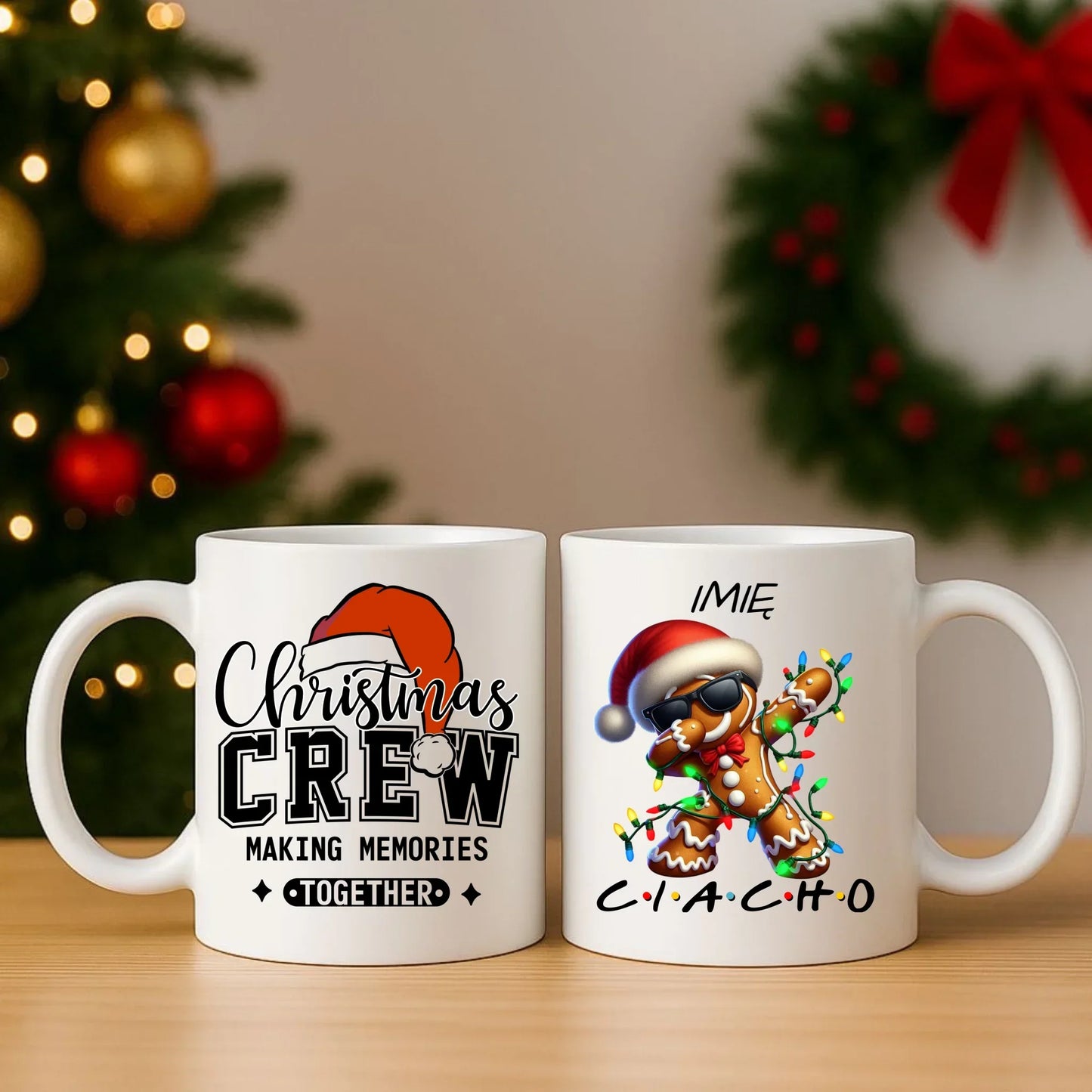 Ciacho | Personalizowany zestaw świąteczny poduszka i kubek BN94 - StoryCups.pl