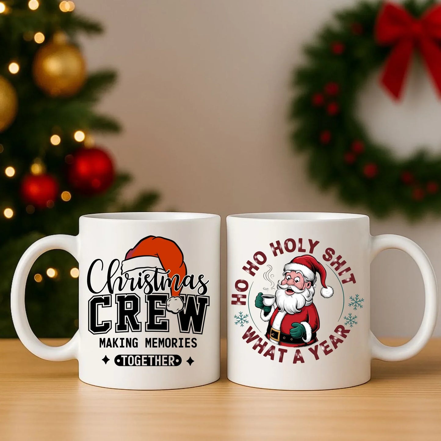 Ho ho holy shit | Świąteczny zestaw poduszka i kubek BN74 - StoryCups.pl