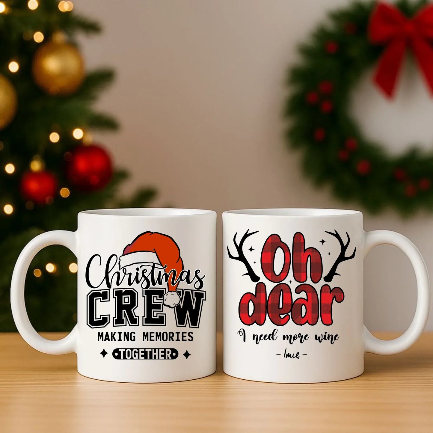 Potrzebuję więcej wina | Personalizowany świąteczny zestaw poduszka i kubek BN63 - StoryCups.pl