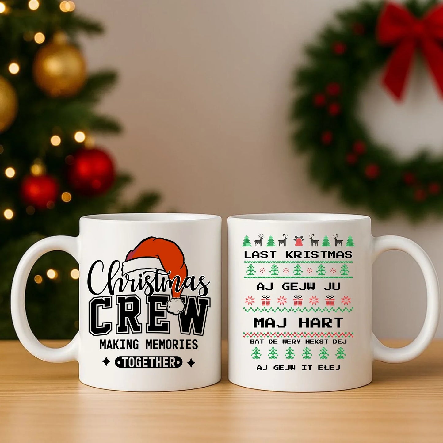 Last kristmas aj gejw ju maj hart | Świąteczny zestaw poduszka i kubek BN13 - StoryCups.pl