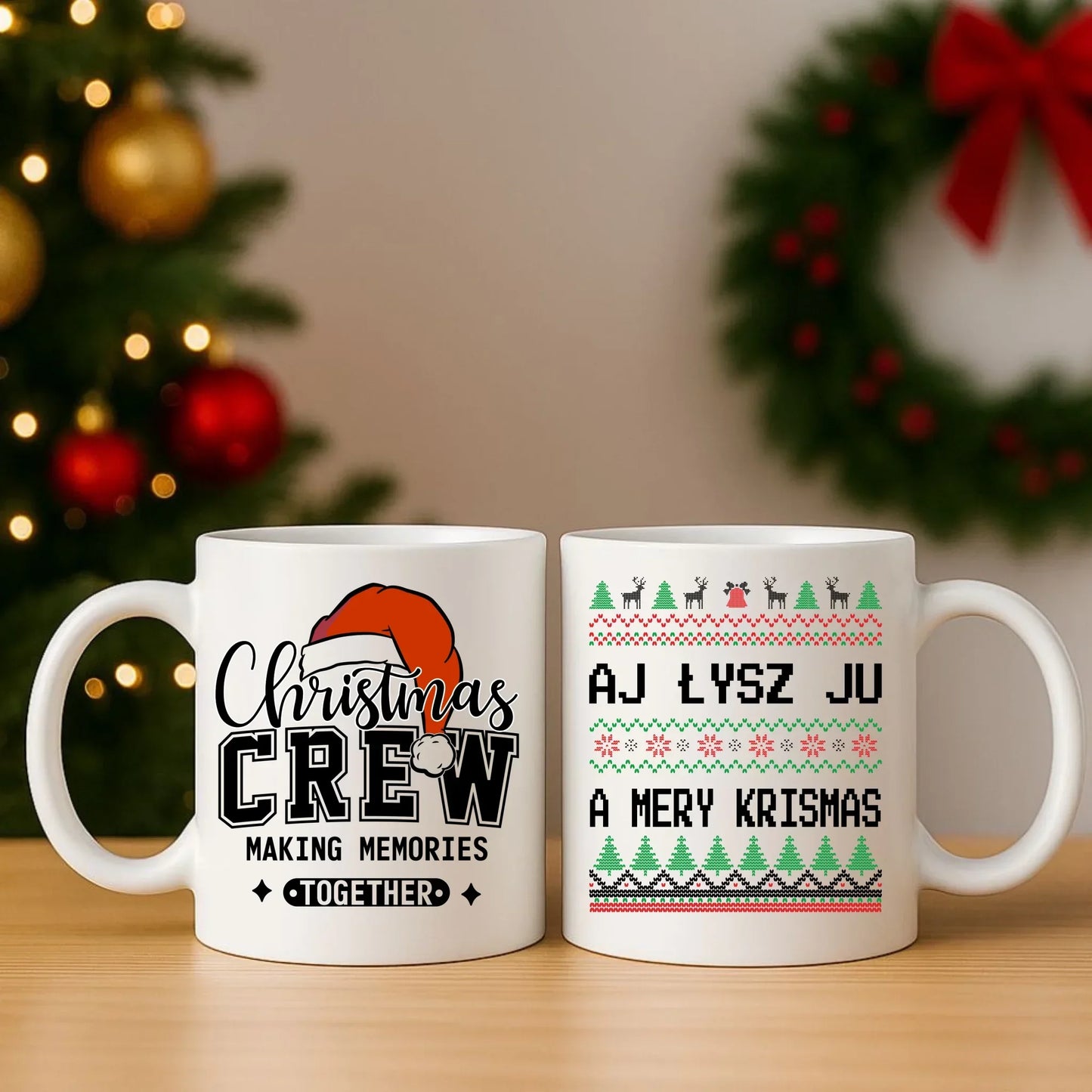Aj łysz ju a mery krismas | Świąteczny zestaw poduszka i kubek BN12 - StoryCups.pl