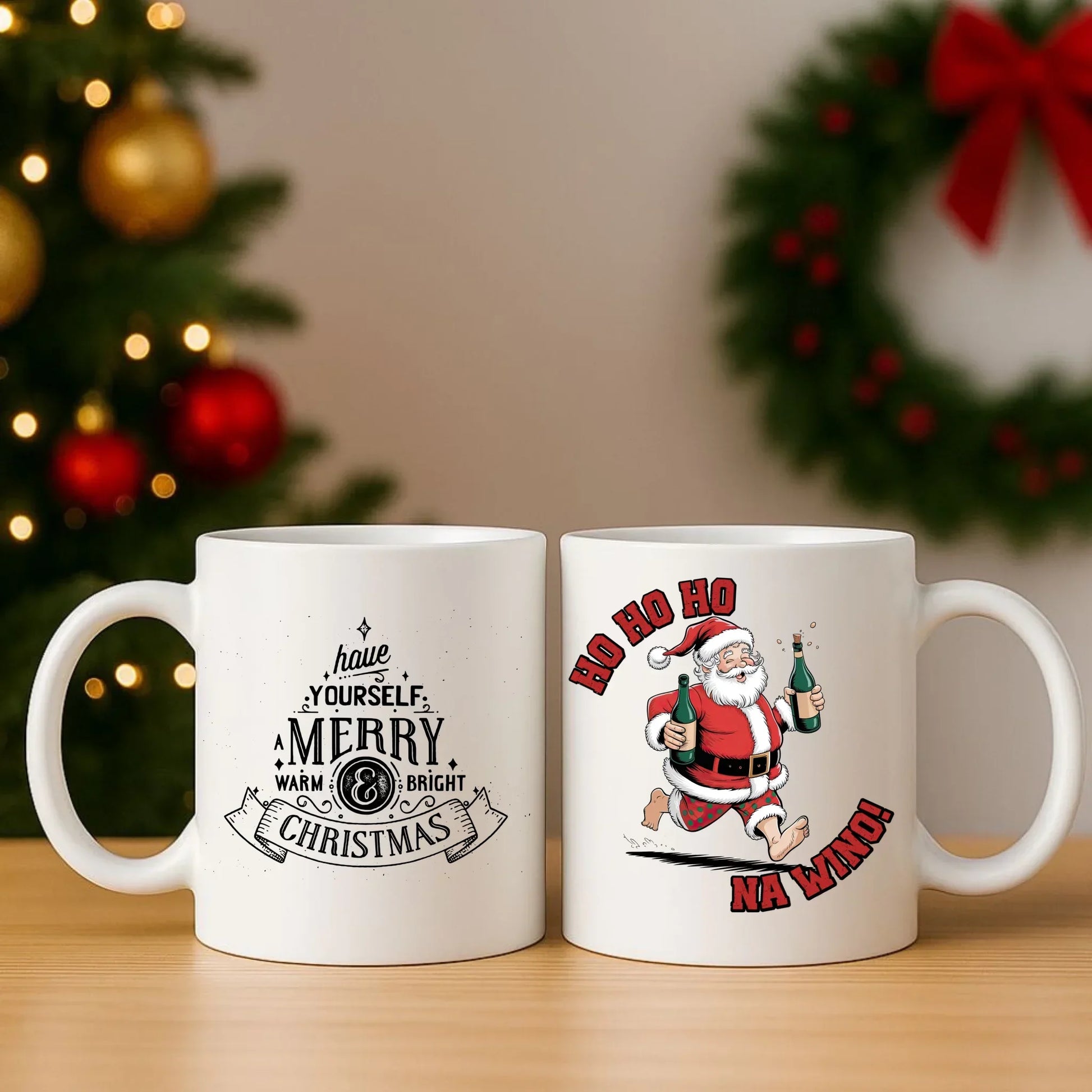 Ho ho ho na wino | Świąteczny zestaw poduszka i kubek BN61 - StoryCups.pl