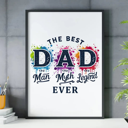 The best dad ever | Plakat w ramie dla taty DT74 - StoryCups.pl