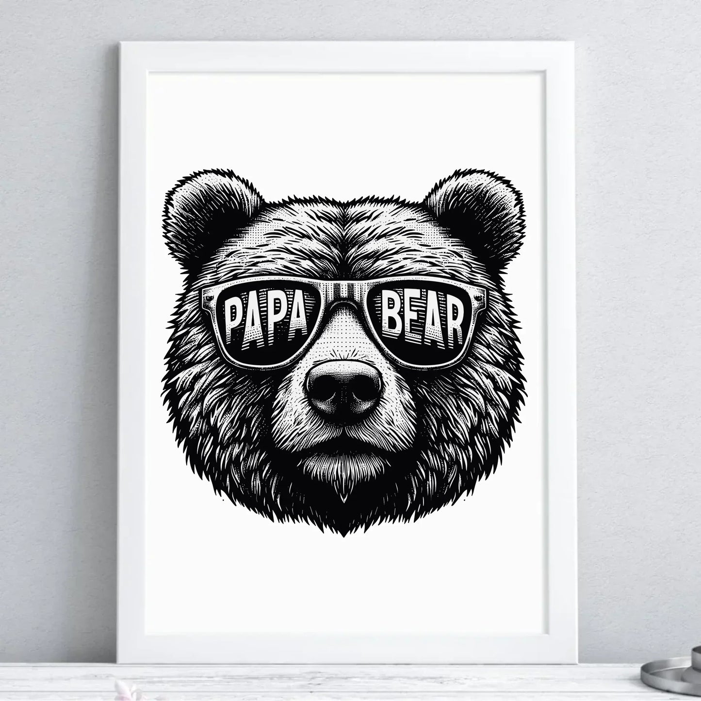 Papa bear | Plakat w ramie dla taty DT62 - StoryCups.pl