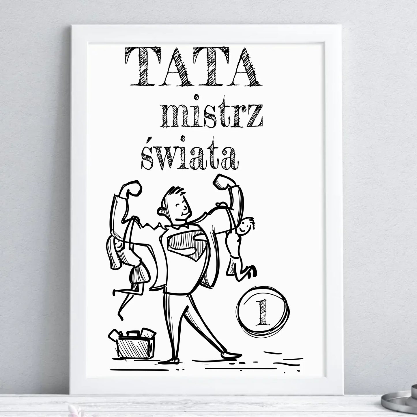 Prezent dla taty - obraz w ramie z personalizowanym nadrukiem - Dzień Ojca, Święta, urodziny