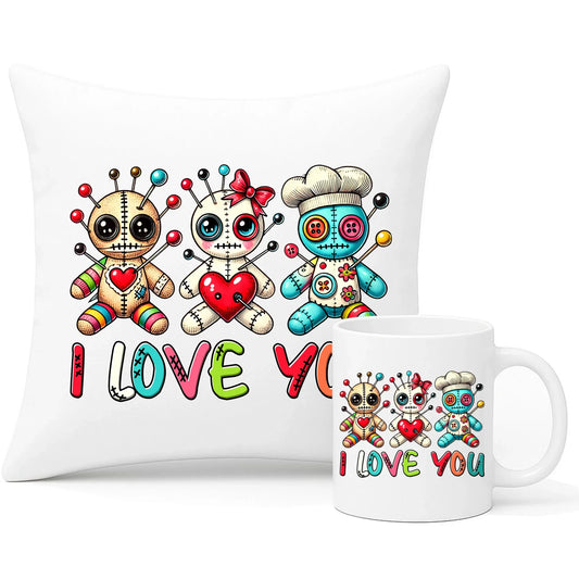 I Love You | Zestaw poduszka i kubek W52 - StoryCups.pl