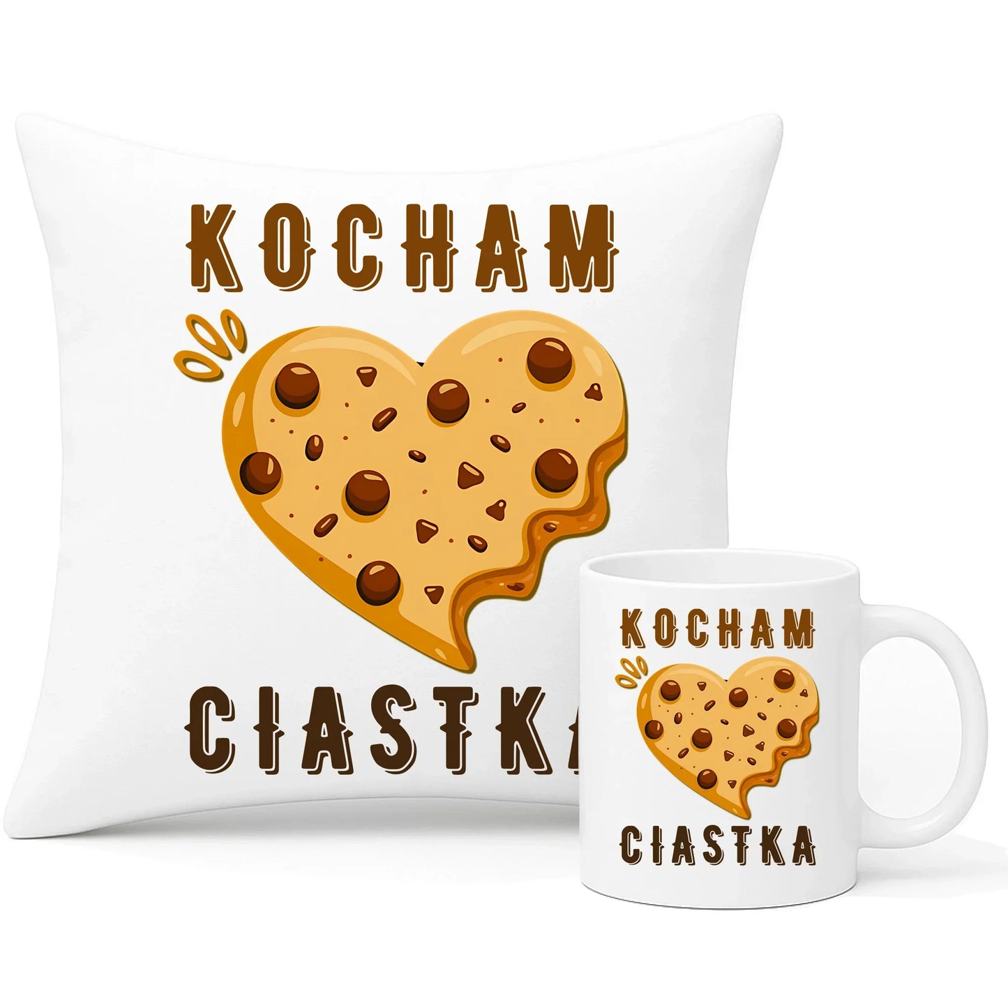 Kocham ciastka | Zestaw poduszka i kubek W53 - StoryCups.pl