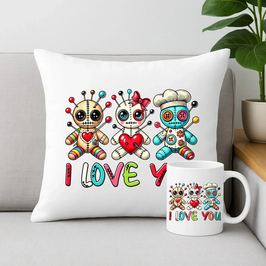 I Love You | Zestaw poduszka i kubek W52 - StoryCups.pl