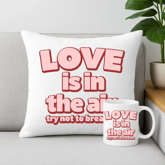 Love is in the air | Zestaw poduszka i kubek W43 - StoryCups.pl