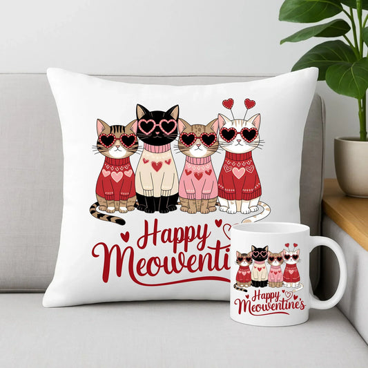 Kocia Miłość | Zestaw poduszka i kubek walentynkowy W25 - StoryCups.pl