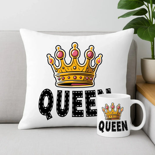 Queen | Zestaw poduszka i kubek W41 - StoryCups.pl