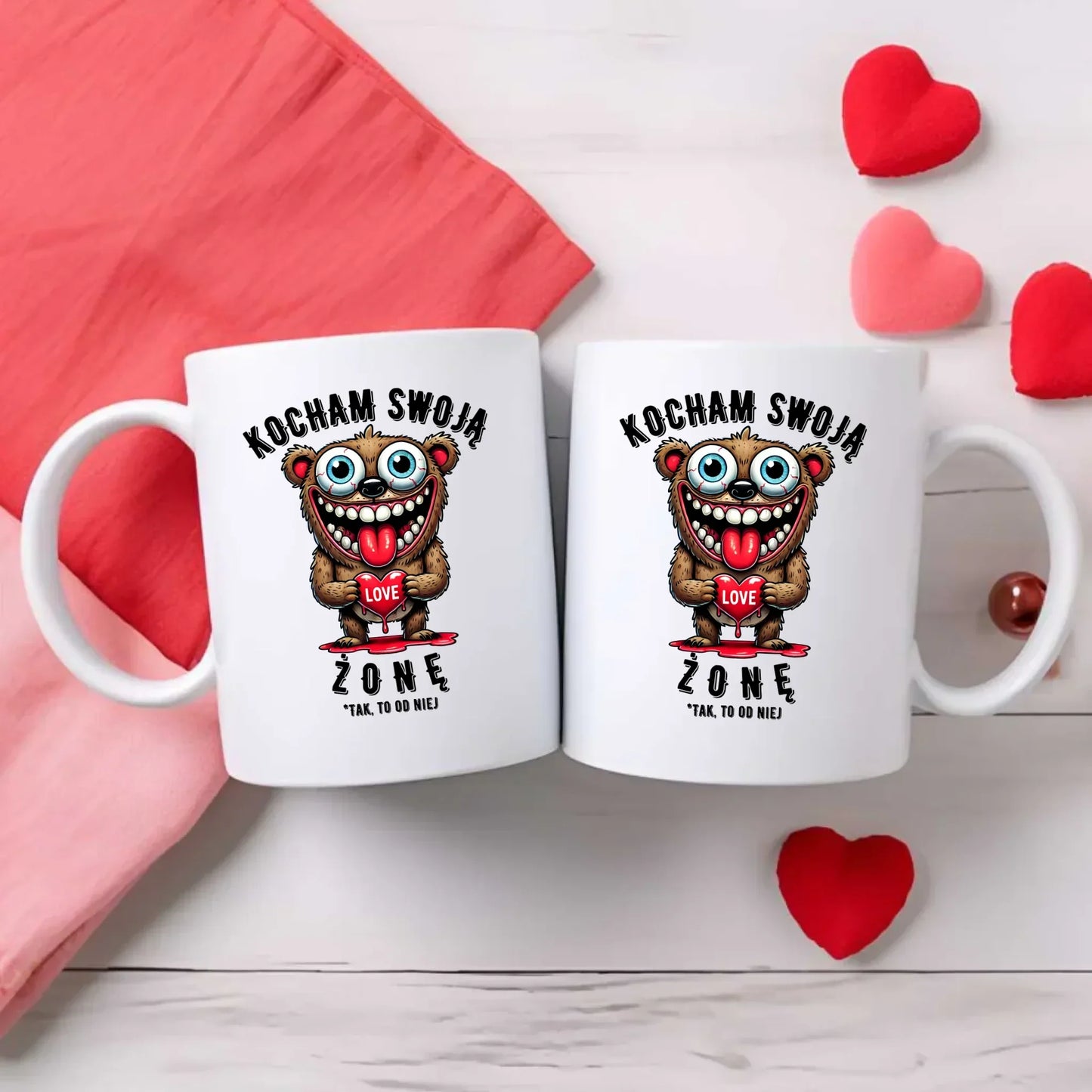 Kocham swoją żonę | Zestaw poduszka i kubek dla męża W23 - StoryCups.pl