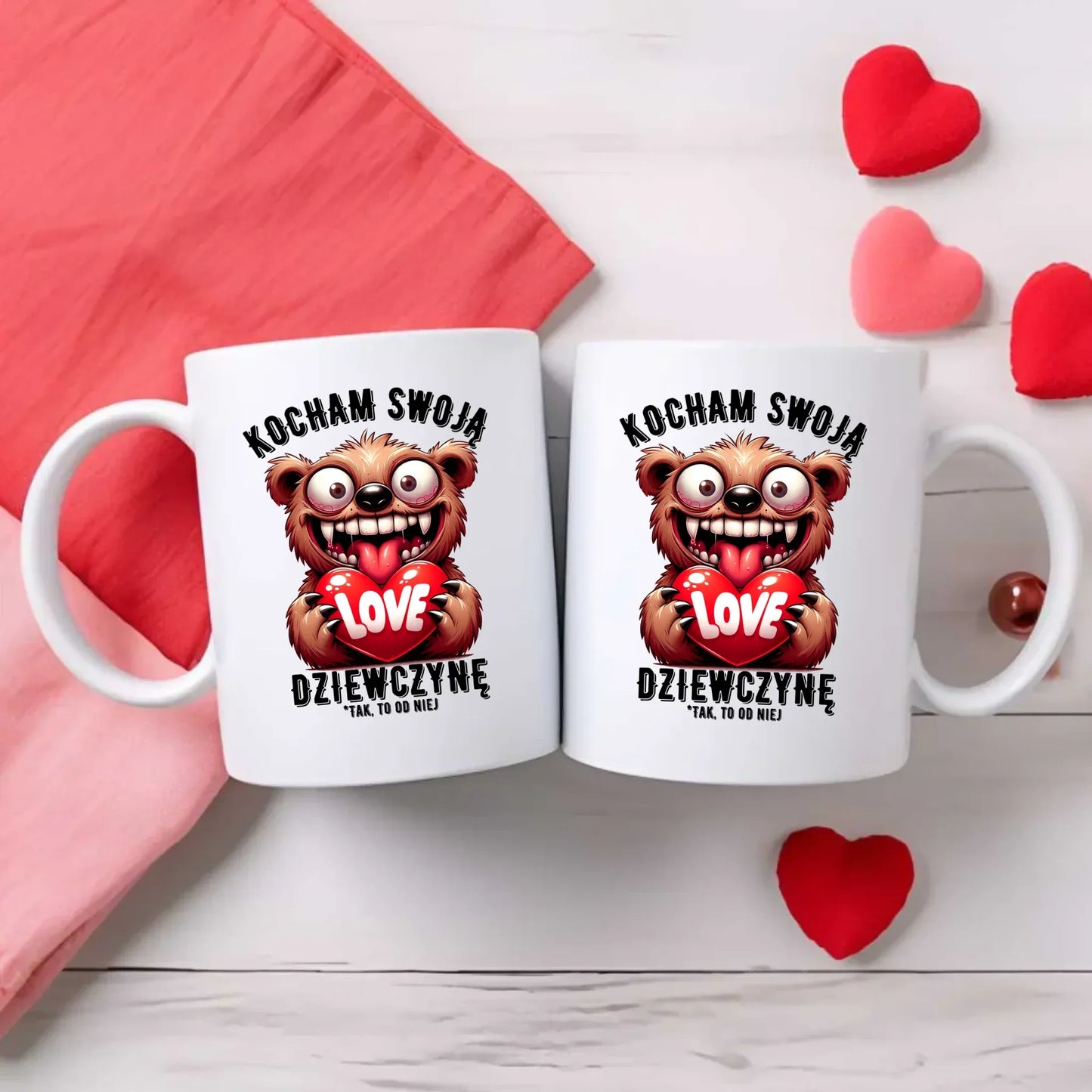 Kocham swoją dziewczynę | Zestaw poduszka i kubek dla chłopaka W30 - StoryCups.pl