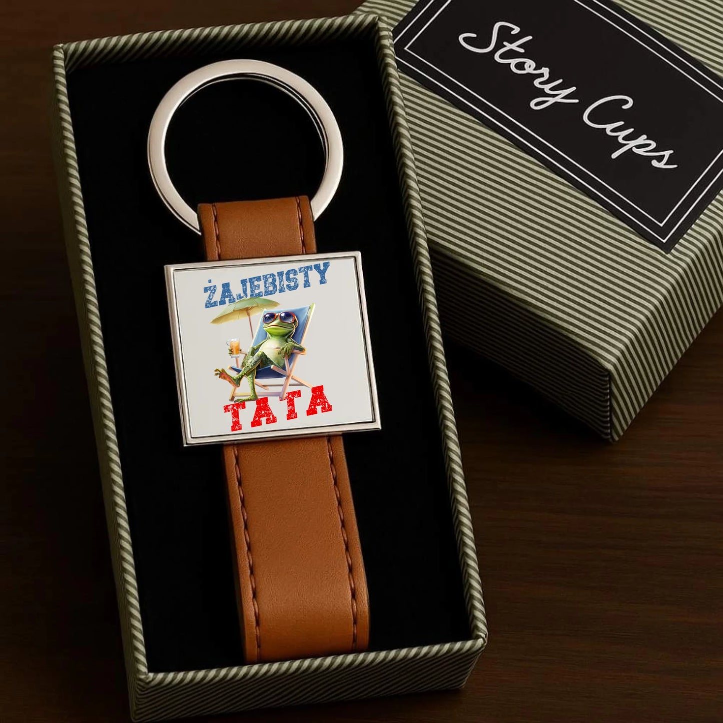 Personalizowany brelok z nadrukiem dla taty prezent na Dzień Ojca Święta Urodziny