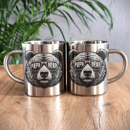 Papa bear | Metalowy kubek dla taty DT62 - StoryCups.pl
