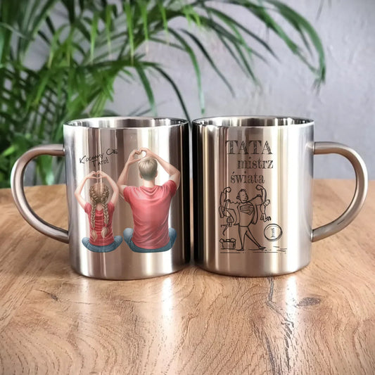 Tata Mistrz Świata | Metalowy kubek dla taty DT36 - StoryCups.pl