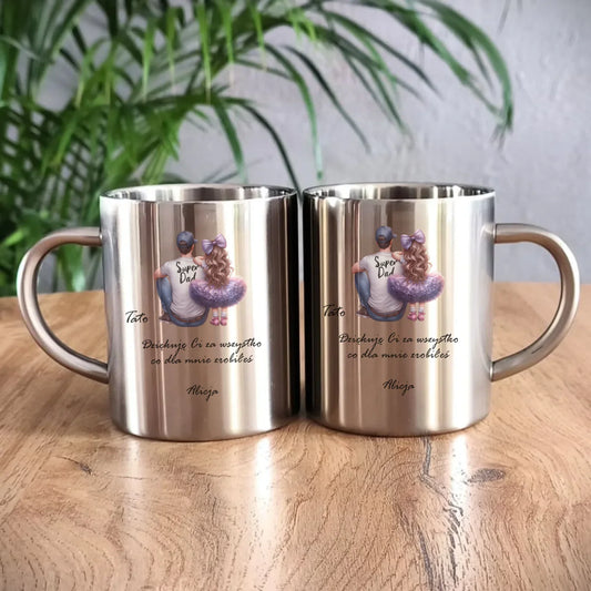 Tato dziękuję Ci | Metalowy kubek dla taty z podziękowaniem DT14 - StoryCups.pl