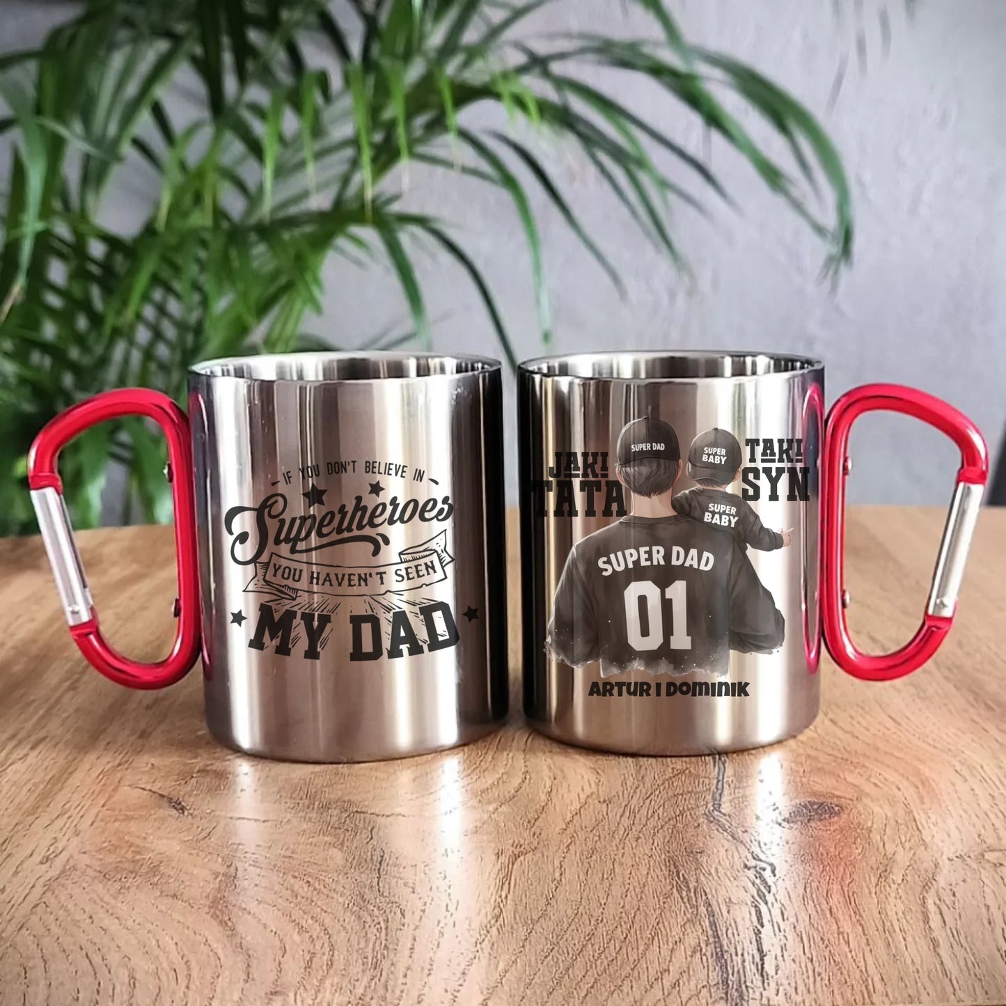 Metalowy kubek dla taty, prezent na Dzień Ojca, prezent dla taty