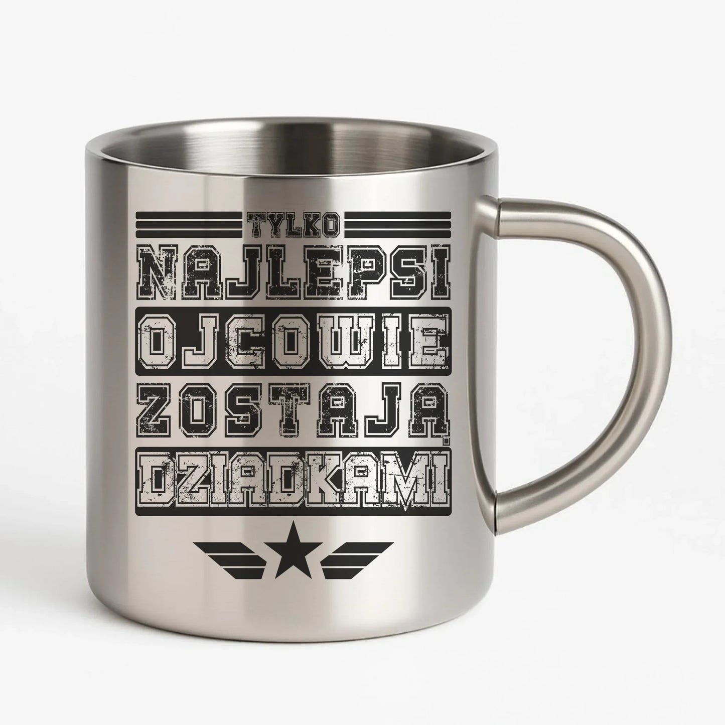 Tylko najlepsi ojcowie zostają dziadkami | Metalowy kubek dla taty DT39 - StoryCups.pl