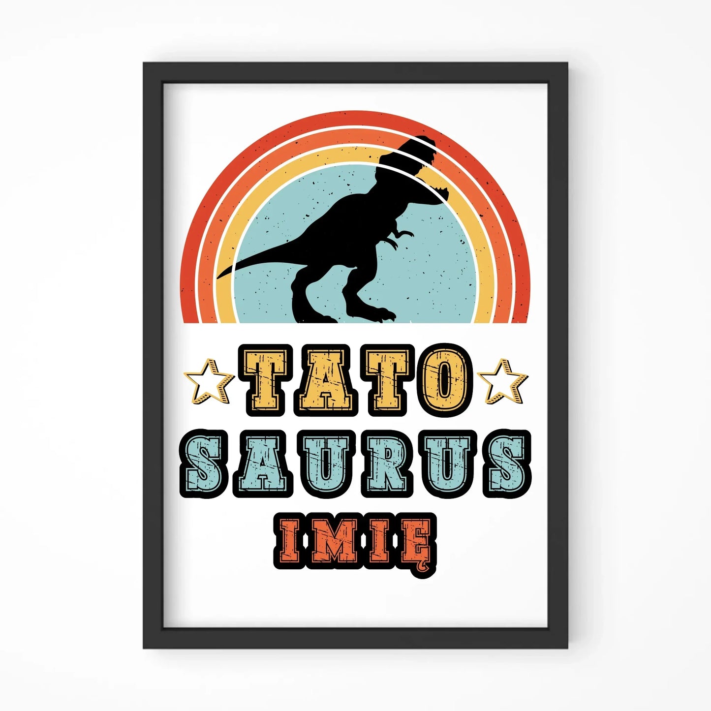 Tatosaurus + imię | Plakat w ramie dla taty DT03 - StoryCups.pl