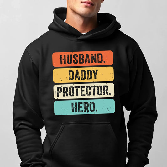 Husband daddy protector hero | Bluza męska z kapturem dla taty DT05 - StoryCups.pl