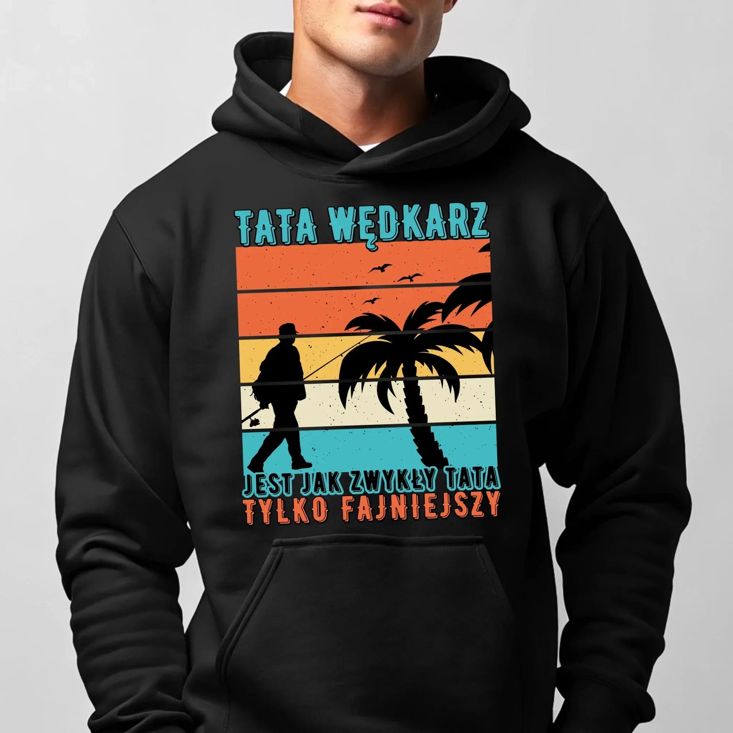 Tata wędkarz | Bluza męska z kapturem DT06 - StoryCups.pl