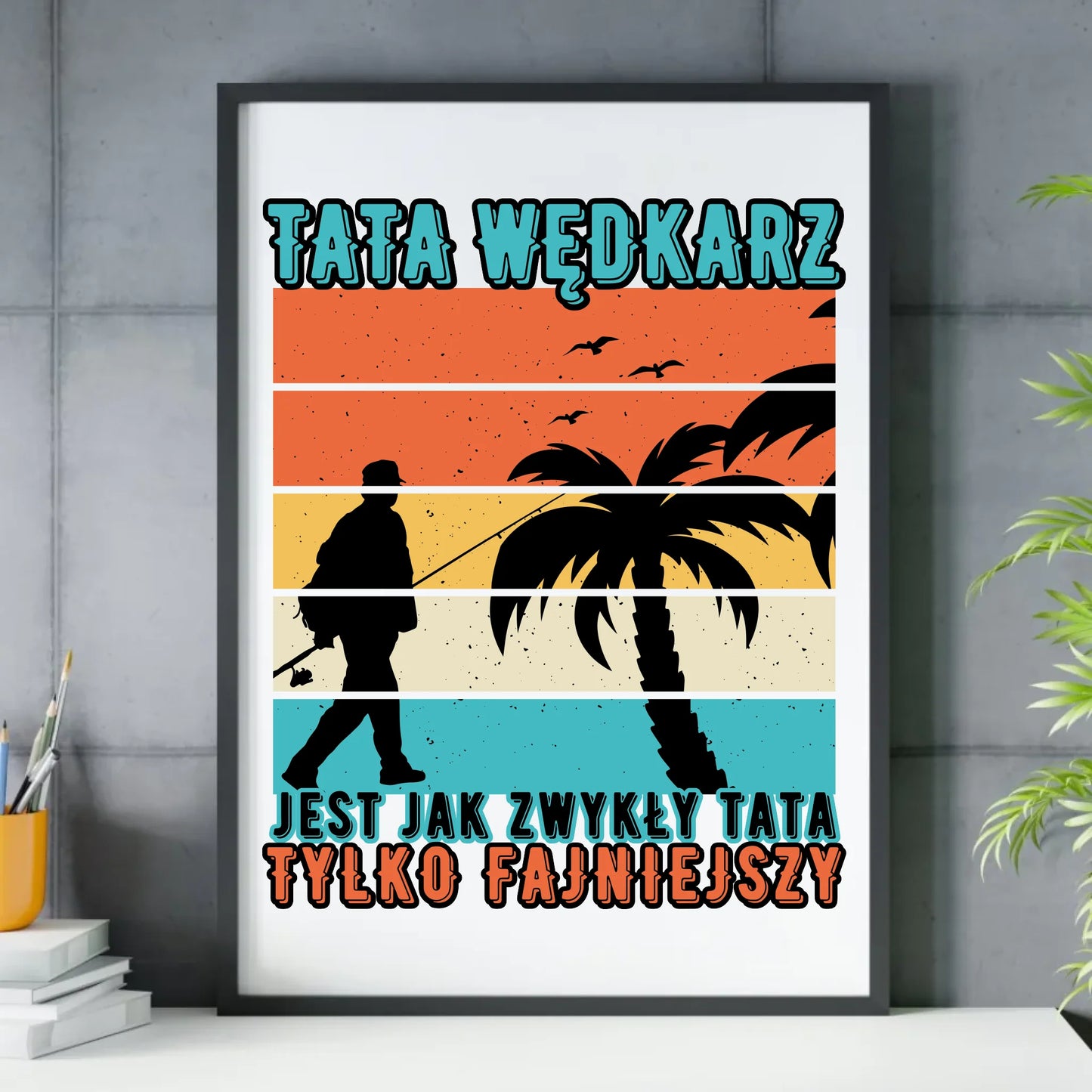 Prezent dla taty - obraz w ramie z personalizowanym nadrukiem - Dzień Ojca, Święta, urodziny