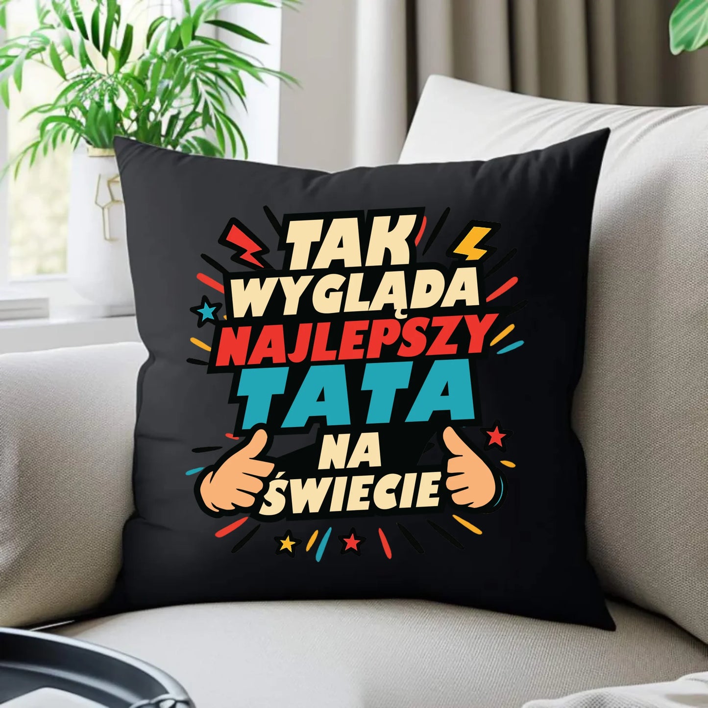 Prezent dla taty, na święta, na Dzień Ojca, urodziny - duża poduszka dekoracyjna