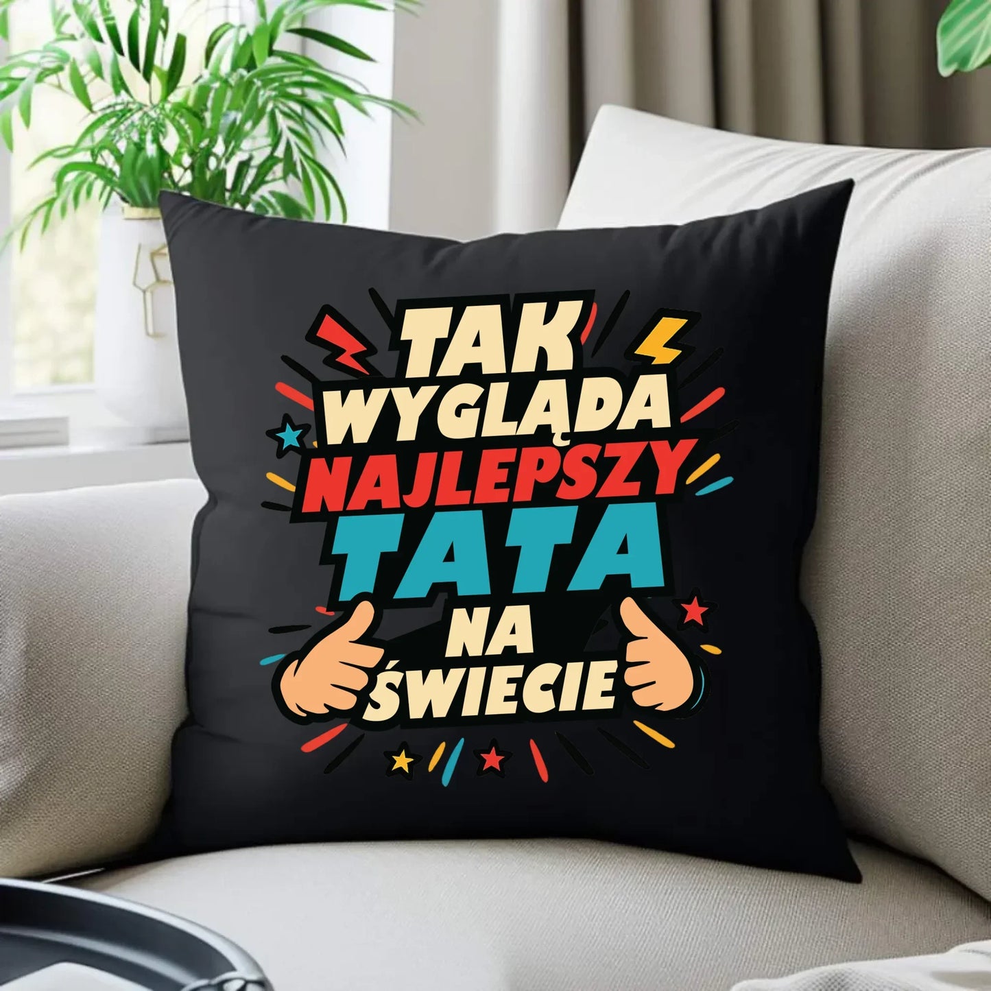 Tak wygląda najlepszy tata na świecie | Poduszka dekoracyjna dla taty DT08 - StoryCups.pl