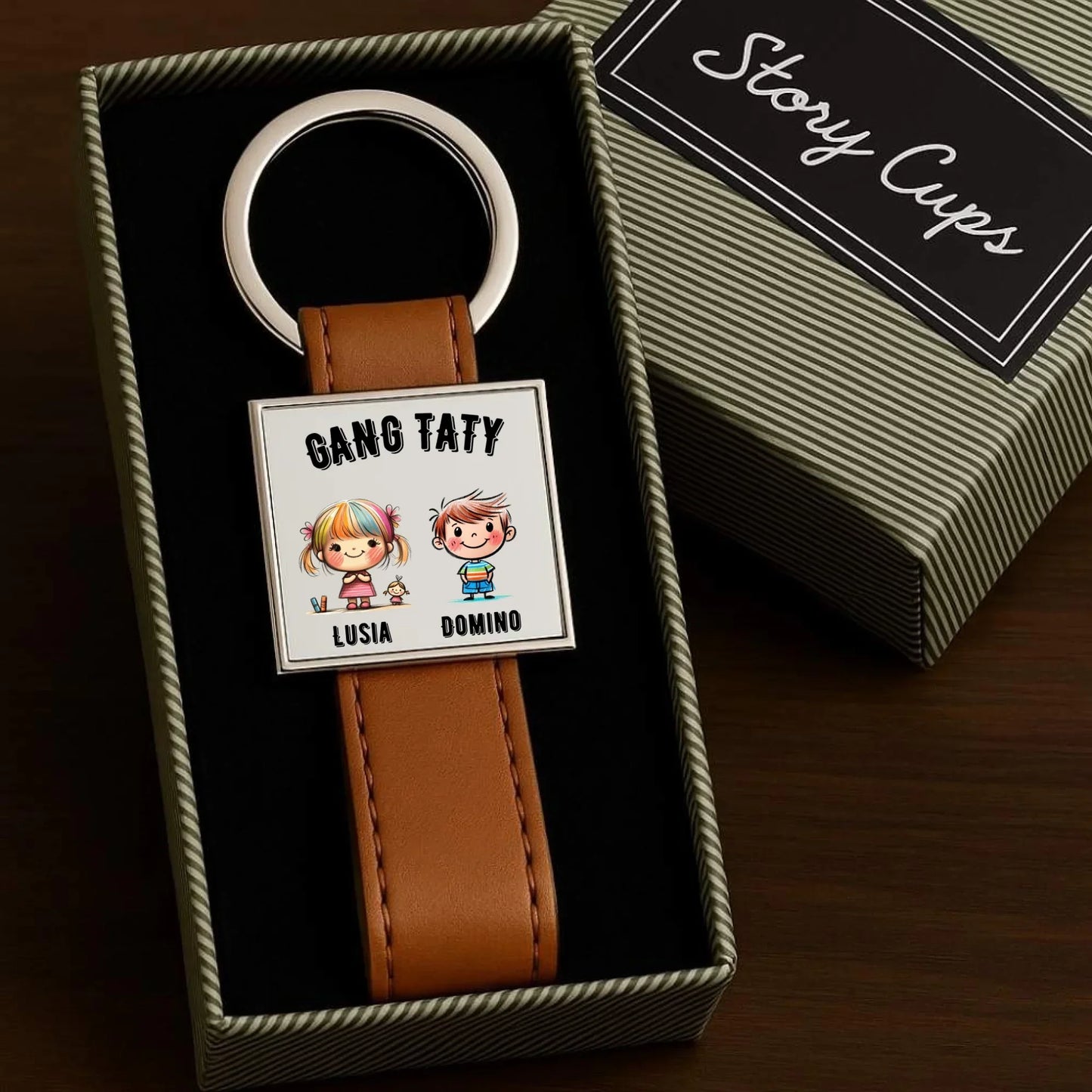 Gang Taty | Personalizowany brelok dla taty z imionami dzieci DT09 - StoryCups.pl