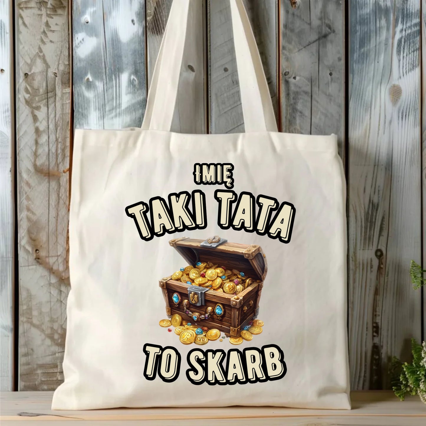 Personalizowana eco torba z nadrukiem dla taty - naturalna - prezent dla taty, Dzień Ojca, Święta, Urodziny