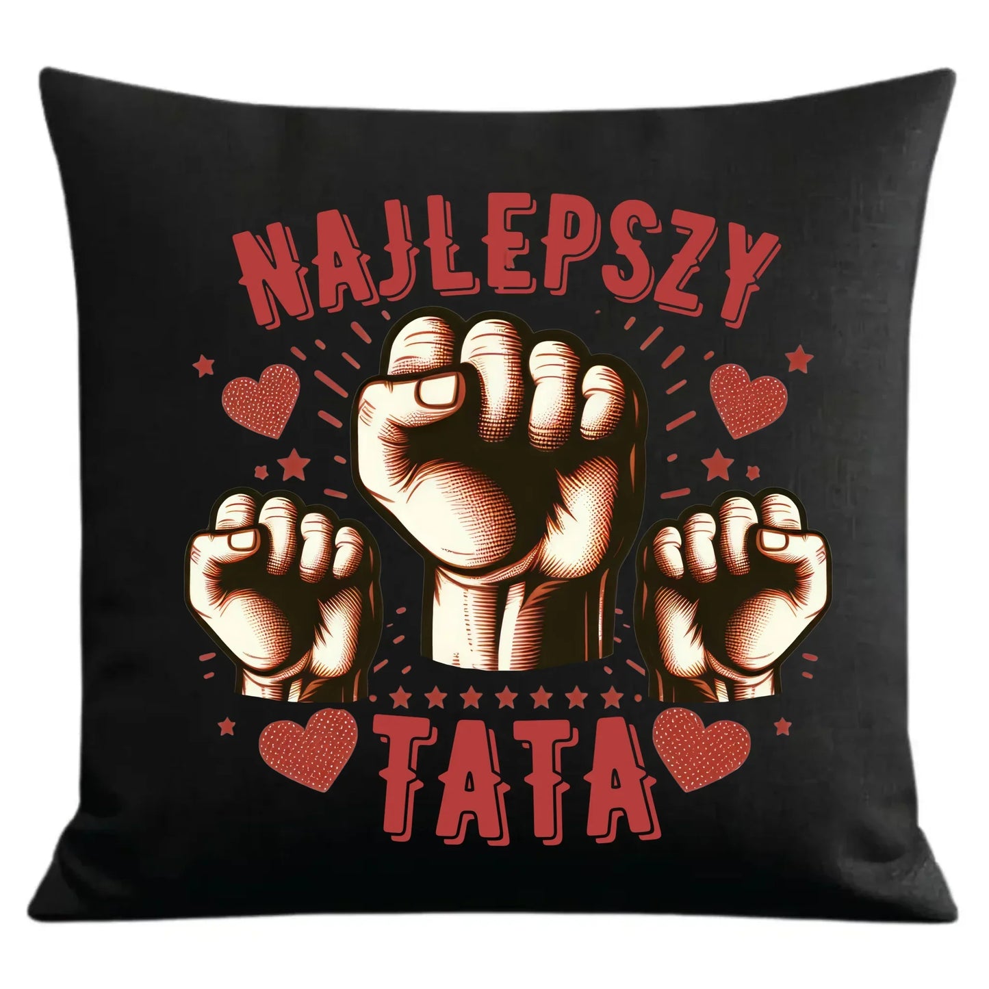 Prezent dla taty czarna poduszka dekoracyjna z nadrukiem