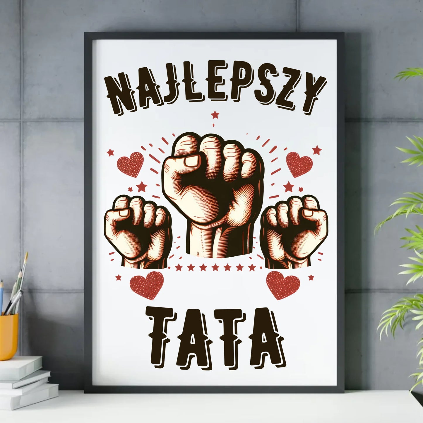 Prezent dla taty - obraz w ramie z personalizowanym nadrukiem - Dzień Ojca, Święta, urodziny