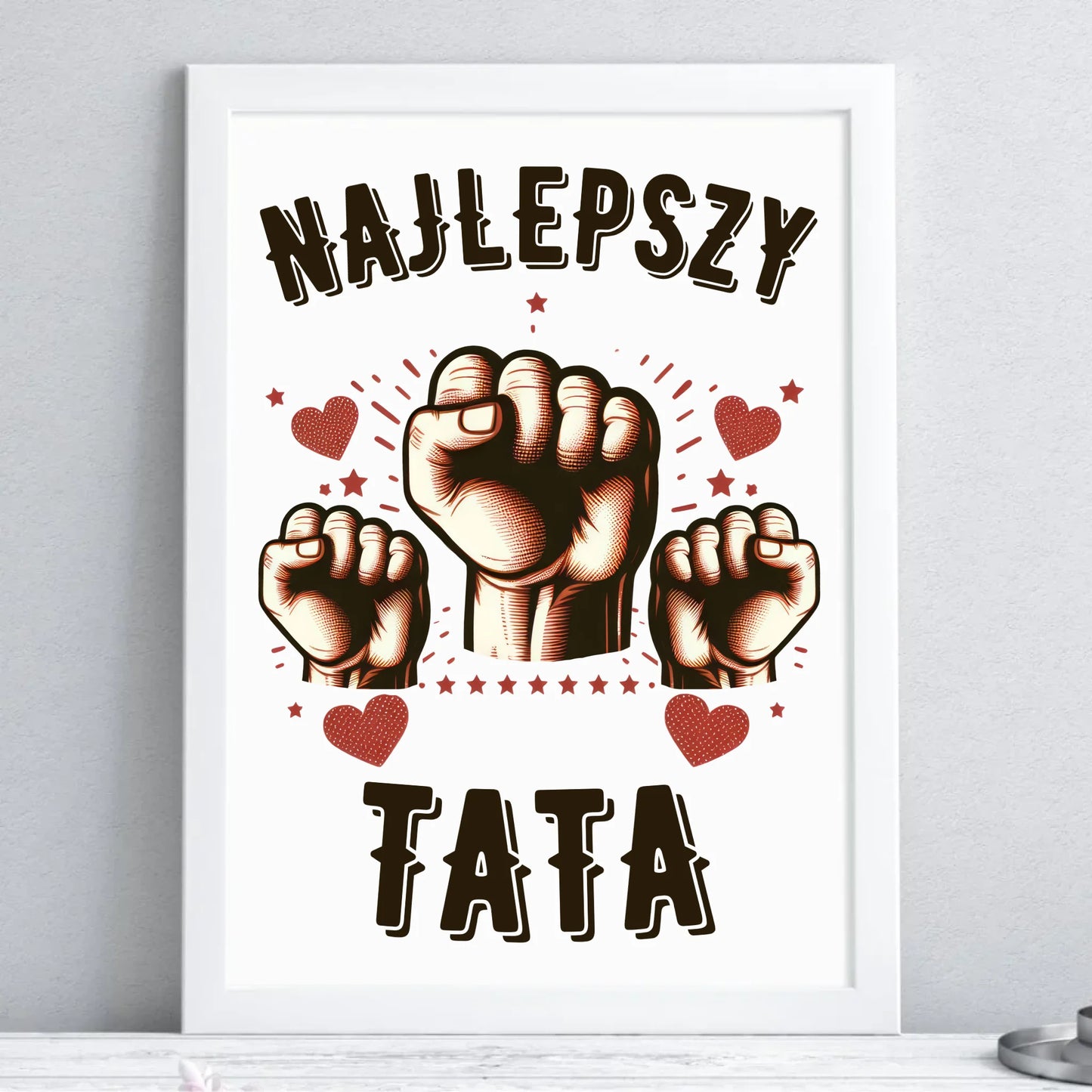 Prezent dla taty - obraz w ramie z personalizowanym nadrukiem - Dzień Ojca, Święta, urodziny
