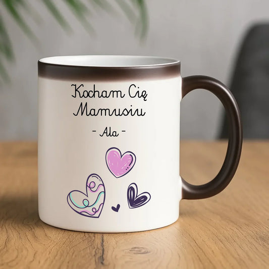 Kocham Cię Mamusiu personalizacja | Kubek magiczny prezent dla mamy DM05 - StoryCups.pl