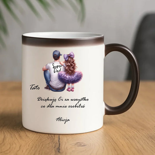 Tato dziękuję Ci | Kubek magiczny z dedykacją dla taty DT14 - StoryCups.pl