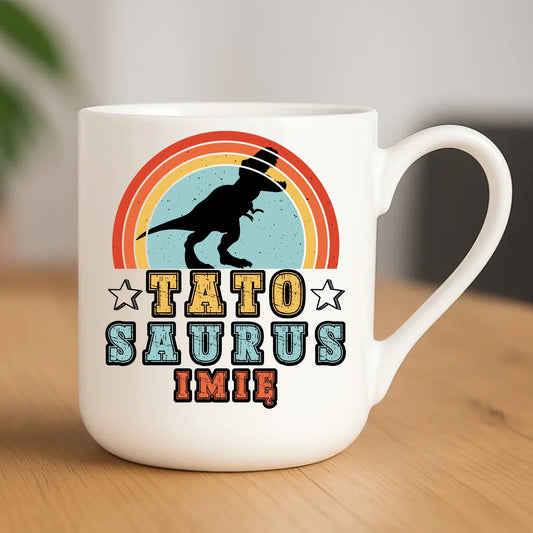 Tatosaurus + imię | Kubek elegant prezent dla taty DT03 - StoryCups.pl